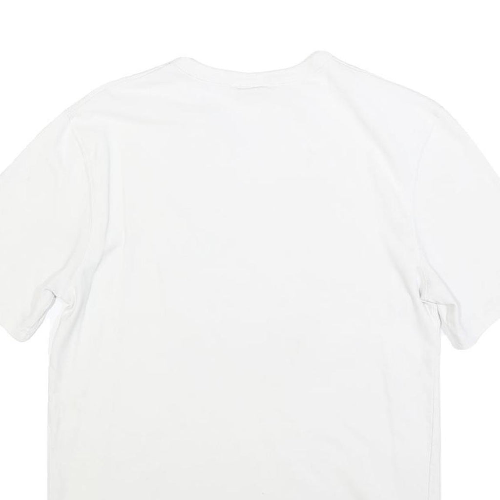 CHAMPION Mens White Graphic T-Shirt M Short Sleeve Crew Neck Cotton Blend