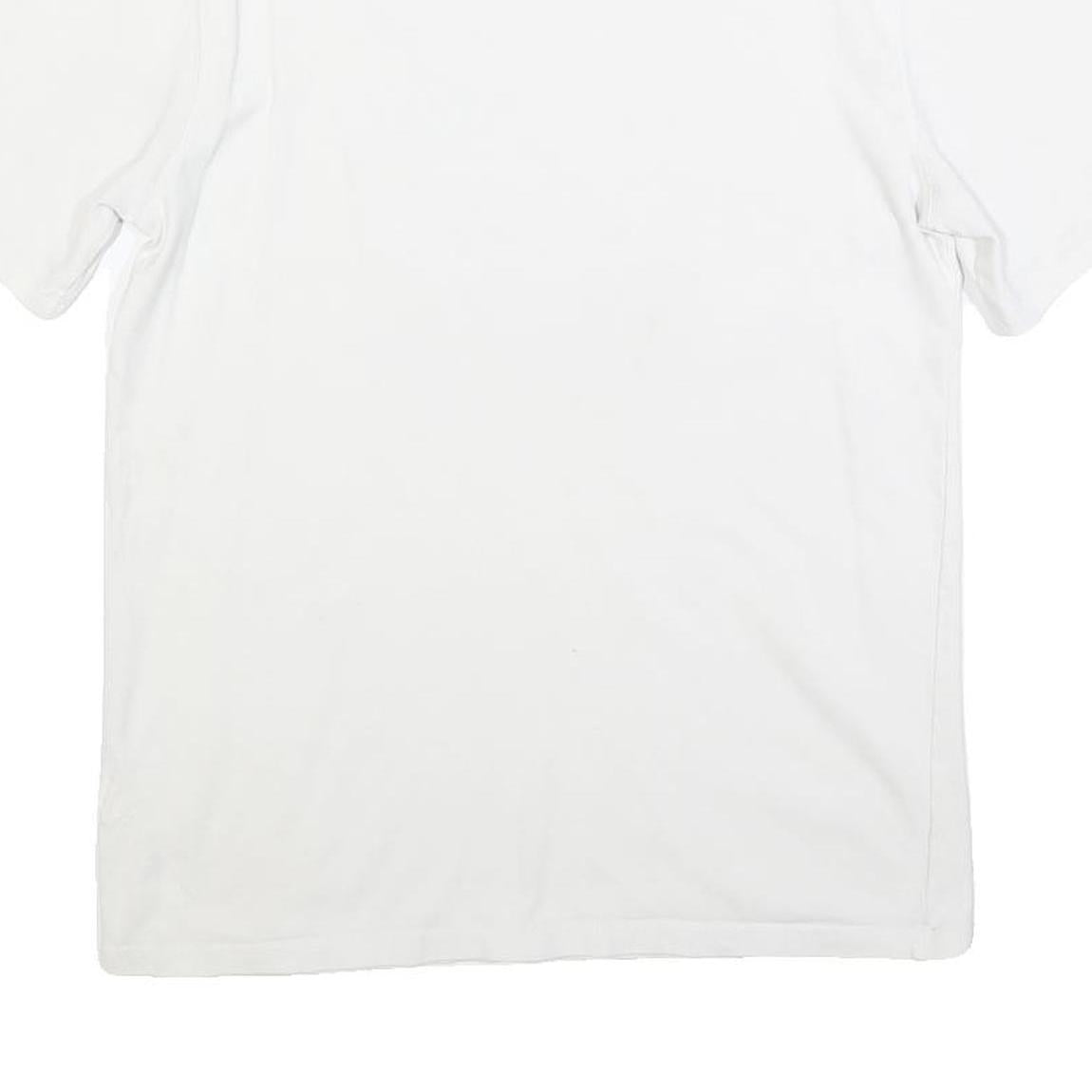 CHAMPION Mens White Graphic T-Shirt M Short Sleeve Crew Neck Cotton Blend