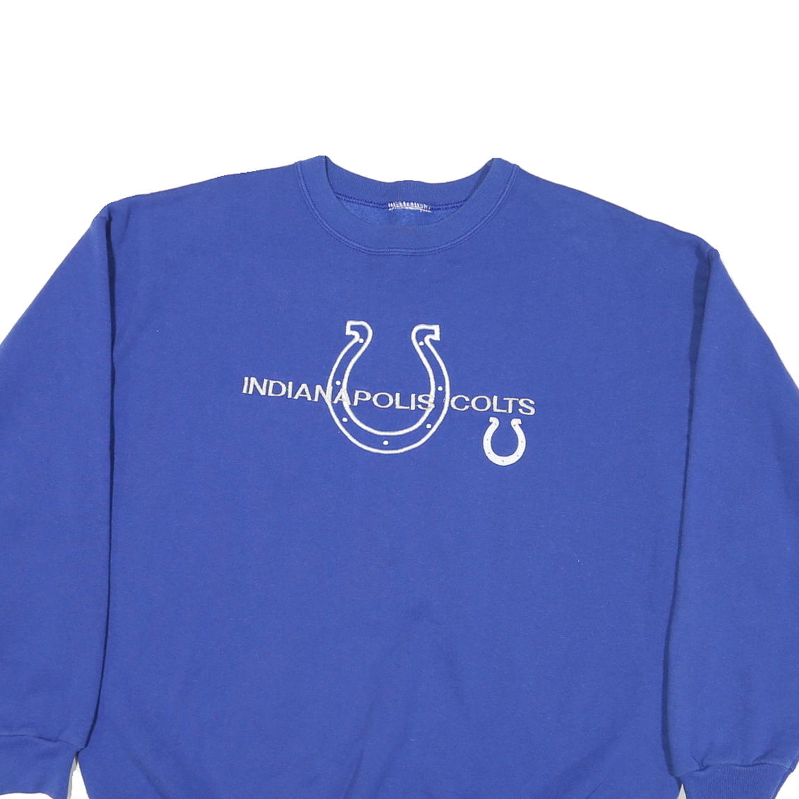 Mens Blue Indianapolis Colts Crew Neck M Cotton Blend Pullover Sweatshirt NFL