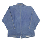 Womens Blue Denim Stud Detail Button Jacket L Cotton Classic Relaxed