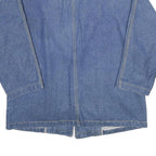 Womens Blue Denim Stud Detail Button Jacket L Cotton Classic Relaxed