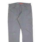 DICKIES Mens Regular Fit Grey Cotton Blend Zip Trousers W36 L34 Workwear Durable