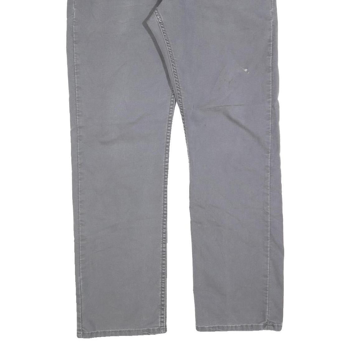 DICKIES Mens Regular Fit Grey Cotton Blend Zip Trousers W36 L34 Workwear Durable