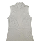 MNG Womens Cream Sleeveless Day Polyester Dress Size M Minimalist style