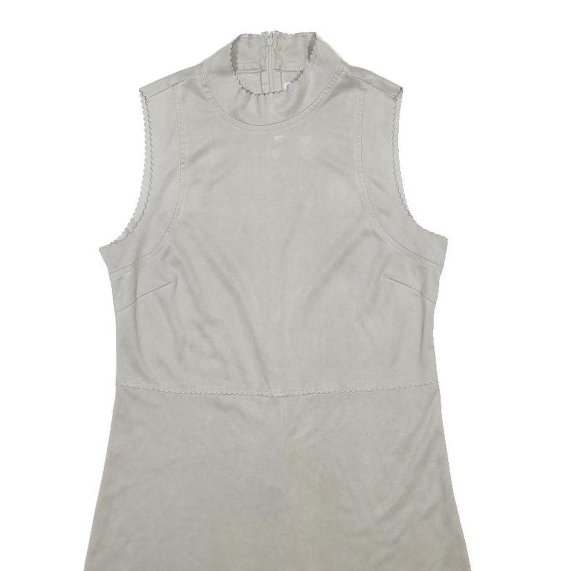 MNG Womens Cream Sleeveless Day Polyester Dress Size M Minimalist style