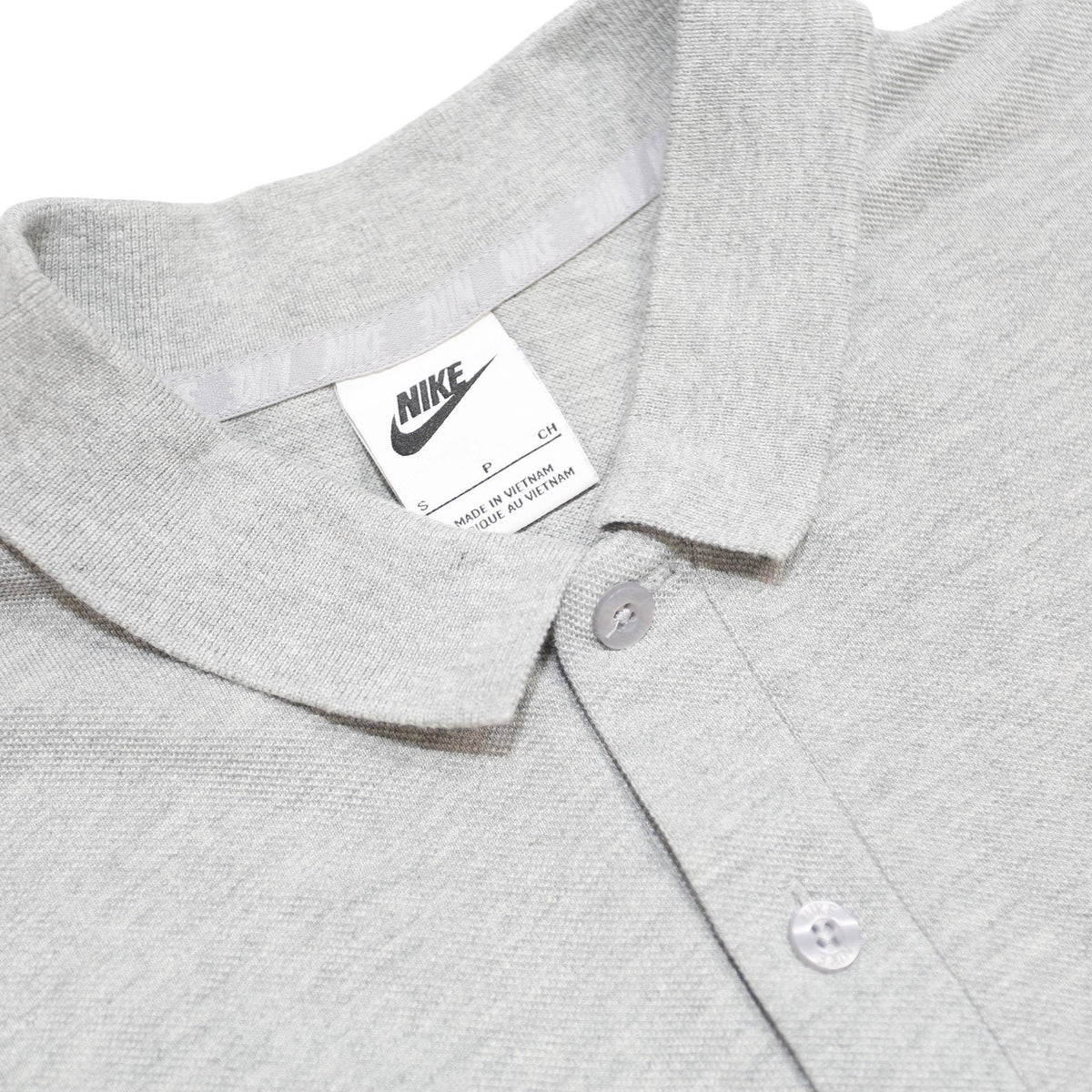 NIKE Mens Grey Short Sleeve Plain Polo Shirt S Cotton Classic Sportswear