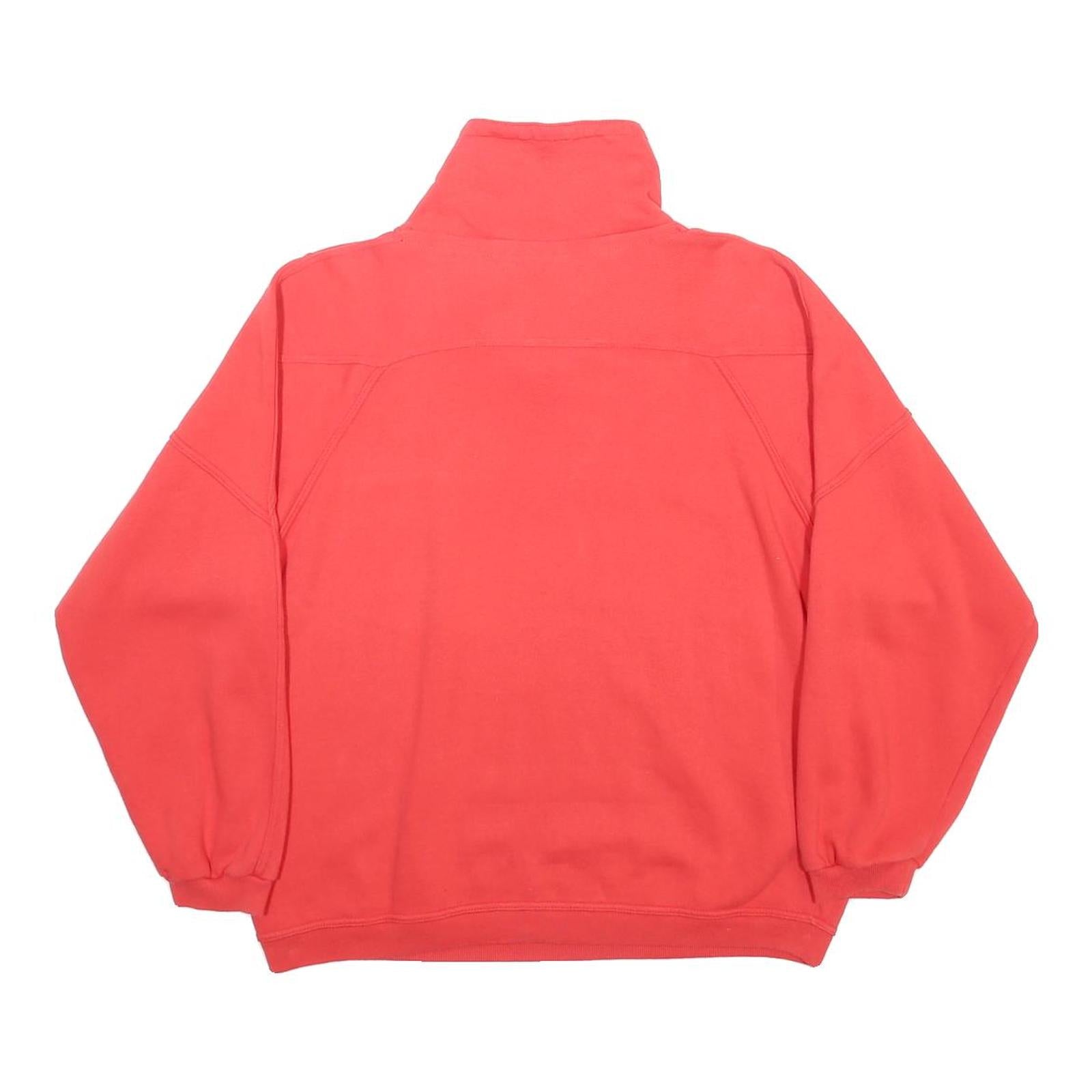 DANIEL HECHTER Womens Red 1/4 Zip Collar L Casual Cotton Blend Sweatshirt