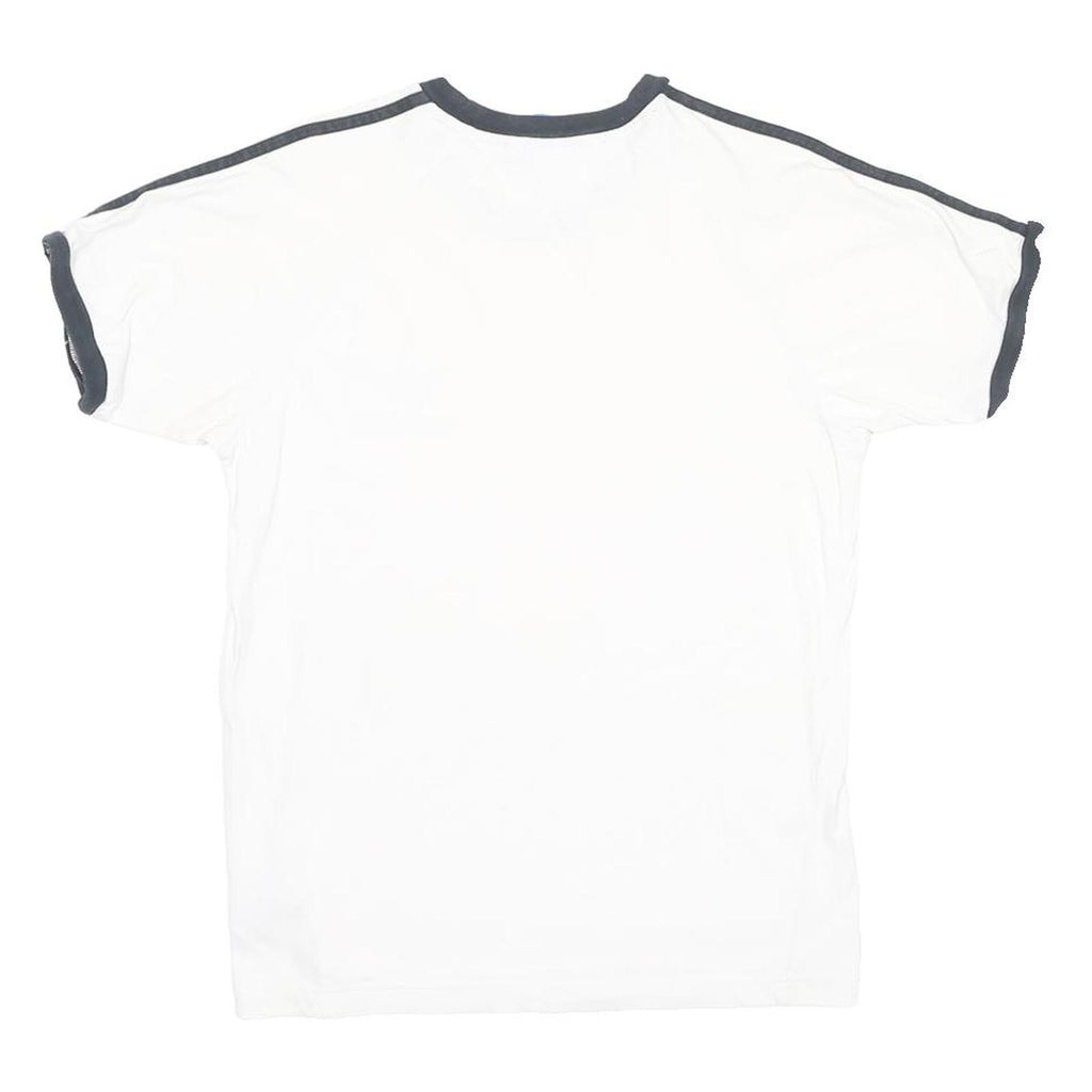 ADIDAS Mens White & Black Vintage T-Shirt M Short Sleeve Crew Neck Sportswear