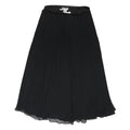 HOLT RENFREW Womens Black A-Line Midi Woven Skirt UK 14 Elegant Polyester Blend