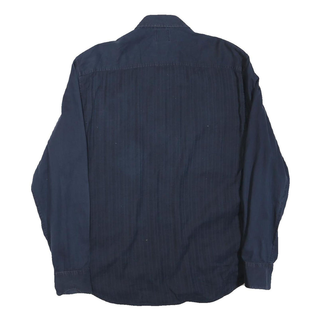 ARMANI EXCHANGE Mens Blue Cotton Blend Shirt L Casual Everyday Button Front