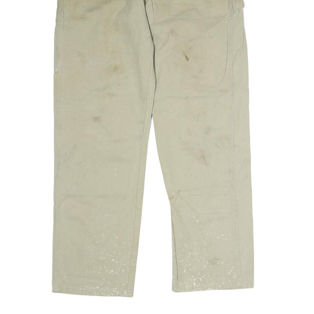 DICKIES Mens Jeans Beige Regular Straight Cotton W36 L34 Workwear Utility