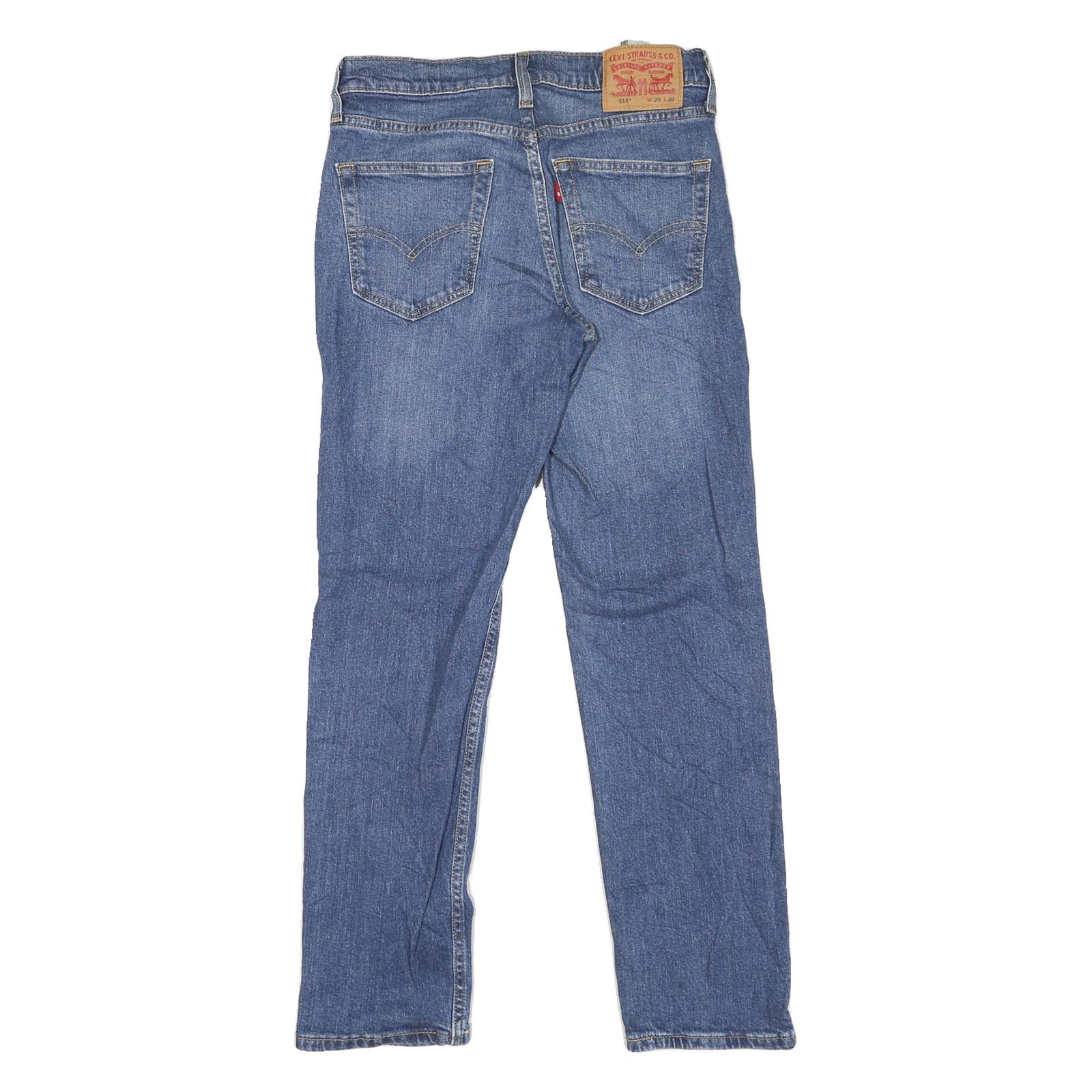 LEVI'S 514 Slim Mens Jeans Blue Denim Slim Straight Denim Medium W29 L27 Casual