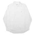 LACOSTE Mens White Classic Shirt L Cotton Blend Long Sleeve Button Collar