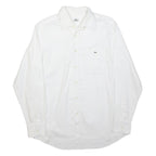 LACOSTE Mens White Classic Shirt L Cotton Blend Long Sleeve Button Collar