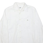 LACOSTE Mens White Classic Shirt L Cotton Blend Long Sleeve Button Collar