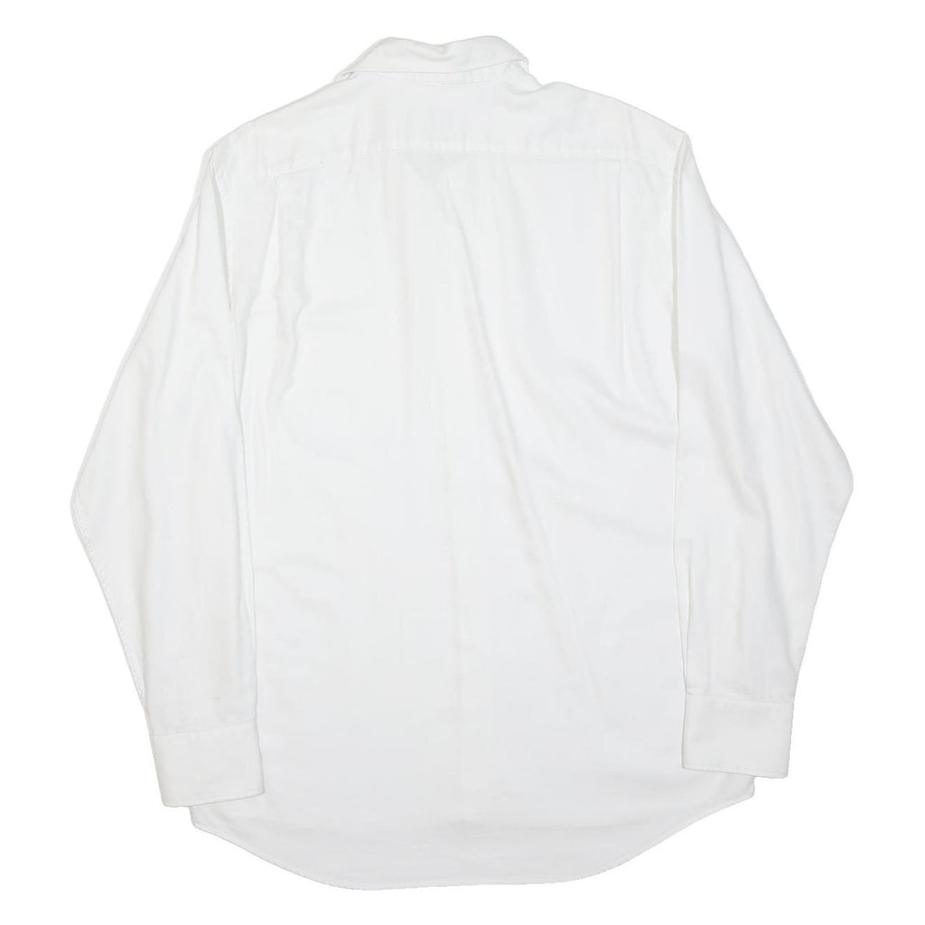 LACOSTE Mens White Classic Shirt L Cotton Blend Long Sleeve Button Collar