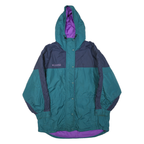 COLUMBIA Womens Blue & Teal Hooded Jacket L Polyester Blend Outerwear Zip