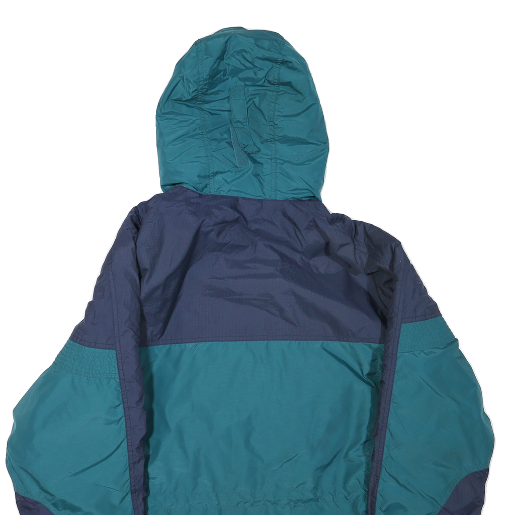 COLUMBIA Womens Blue & Teal Hooded Jacket L Polyester Blend Outerwear Zip