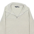 REGATTA Womens Cream Striped Polyester Blend Patterned Half Zip Jumper UK 12