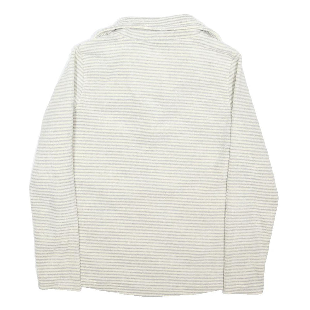 REGATTA Womens Cream Striped Polyester Blend Patterned Half Zip Jumper UK 12
