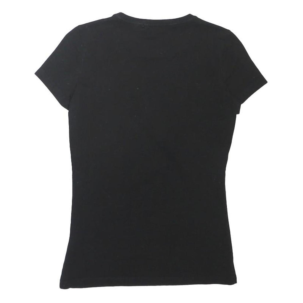 CALVIN KLEIN JEANS Womens Black CK Logo Graphic T-Shirt S Short Sleeve Round