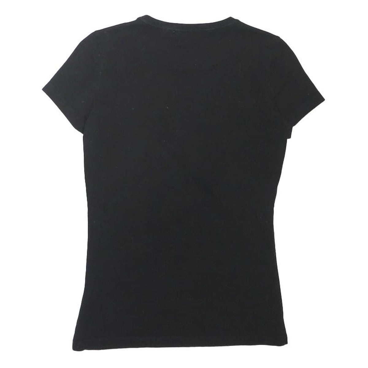 CALVIN KLEIN JEANS Womens Black CK Logo Graphic T-Shirt S Short Sleeve Round