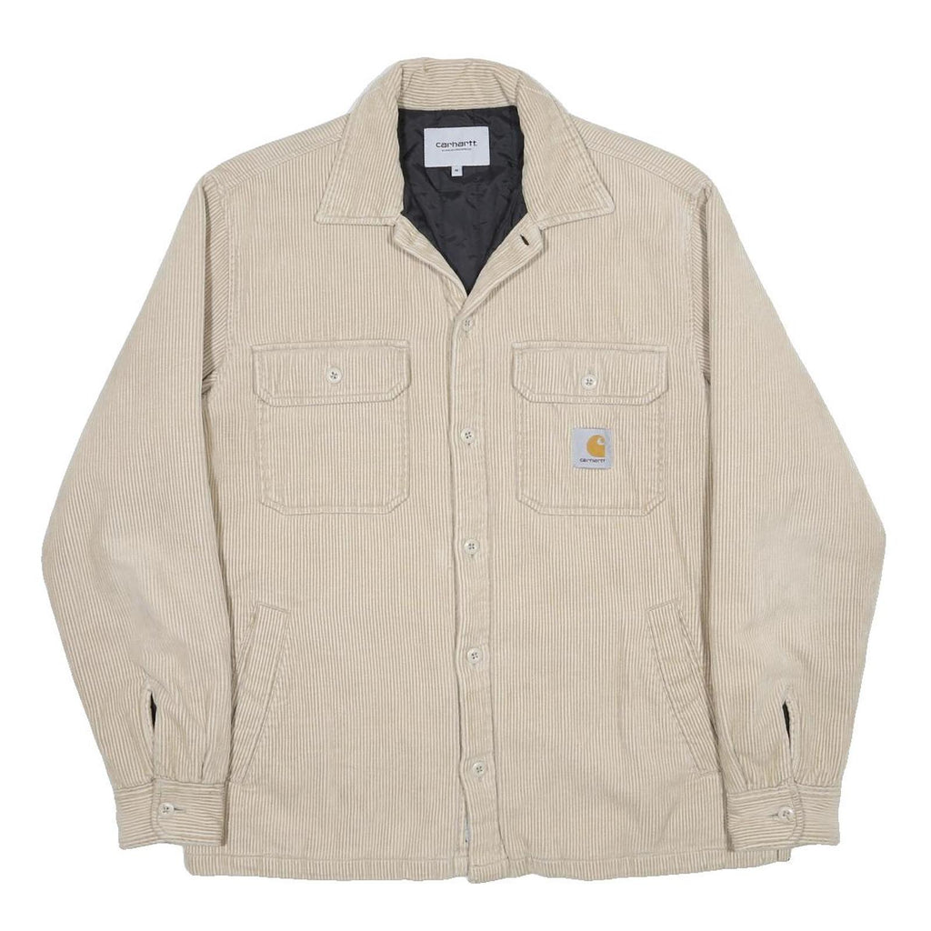 CARHARTT WIP  Whitsome Shirt Jacket Mens Beige Corduroy M Cotton Blend Workwear