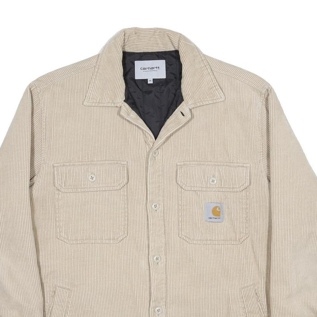 CARHARTT WIP  Whitsome Shirt Jacket Mens Beige Corduroy M Cotton Blend Workwear