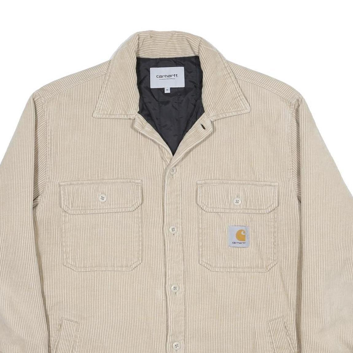 CARHARTT WIP  Whitsome Shirt Jacket Mens Beige Corduroy M Cotton Blend Workwear