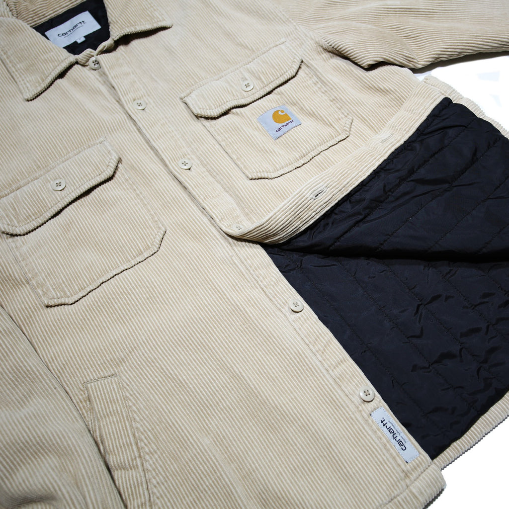 CARHARTT WIP  Whitsome Shirt Jacket Mens Beige Corduroy M Cotton Blend Workwear