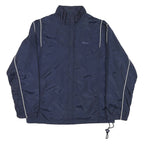 REEBOK Mens Navy Blue Jacket M Nylon Plain Sportswear Activewear Zip
