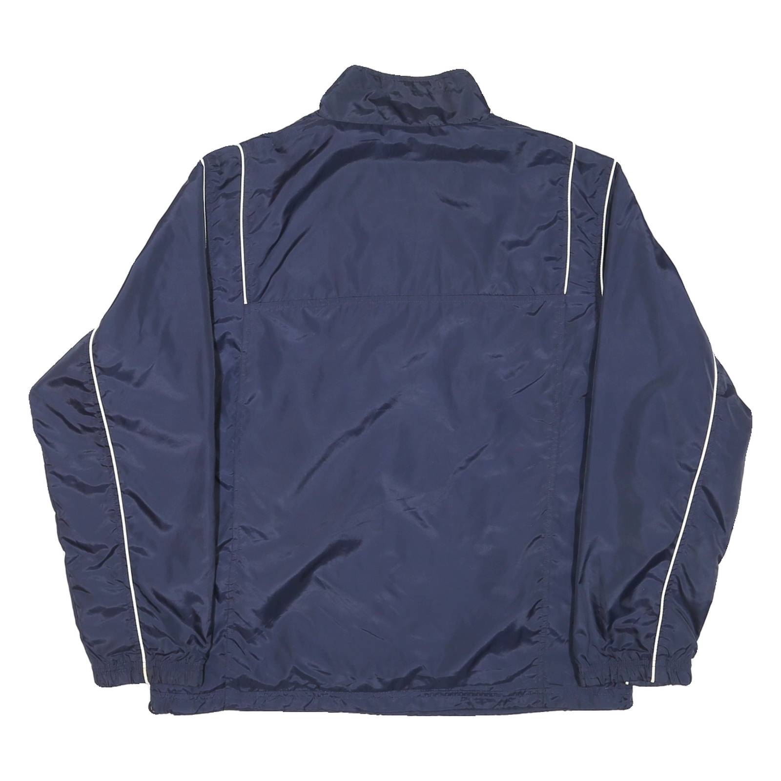 REEBOK Mens Navy Blue Jacket M Nylon Plain Sportswear Activewear Zip