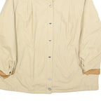 Womens Beige & Tan Button Cotton Blend Classic Jacket L Casual Outerwear