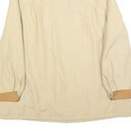 Womens Beige & Tan Button Cotton Blend Classic Jacket L Casual Outerwear