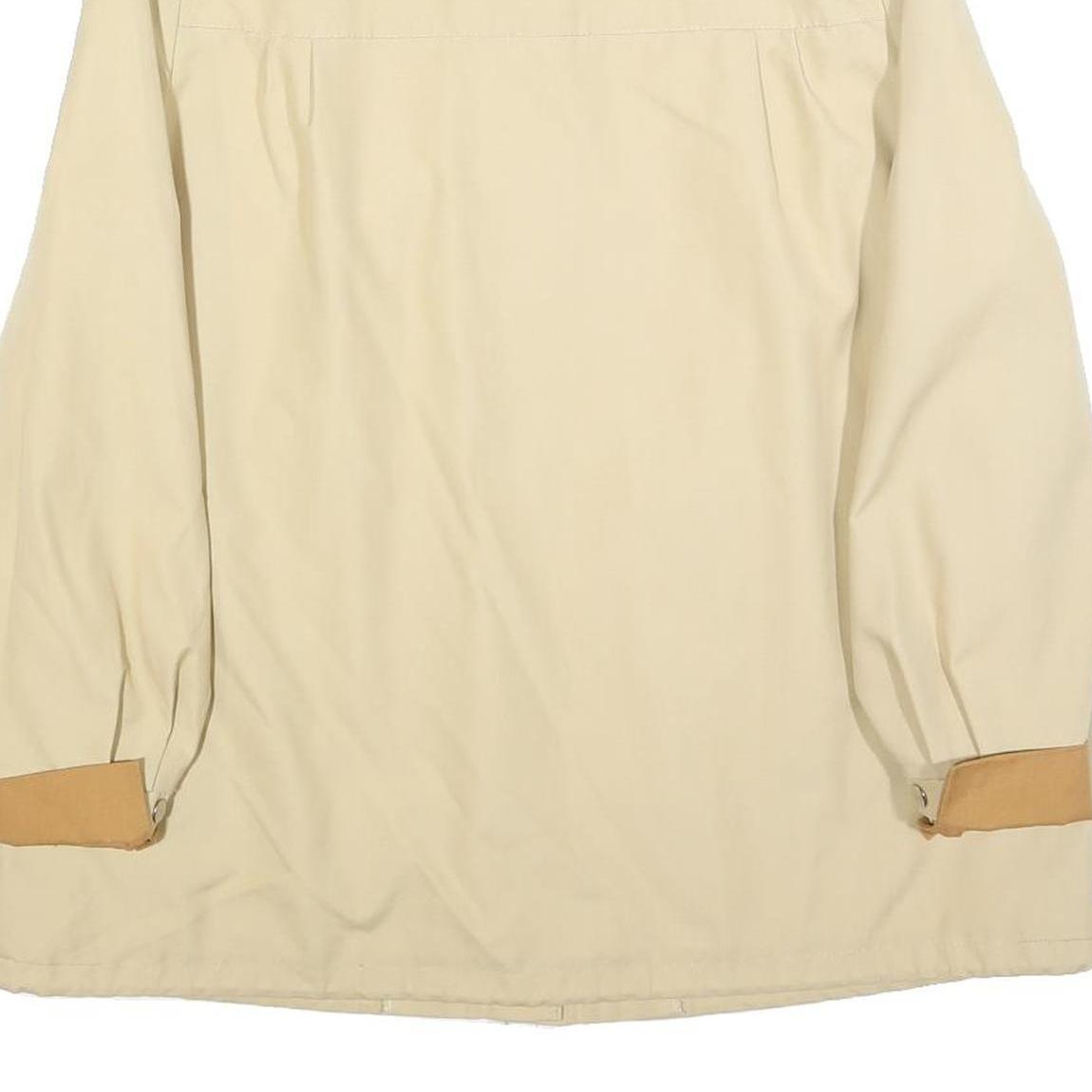 Womens Beige & Tan Button Cotton Blend Classic Jacket L Casual Outerwear