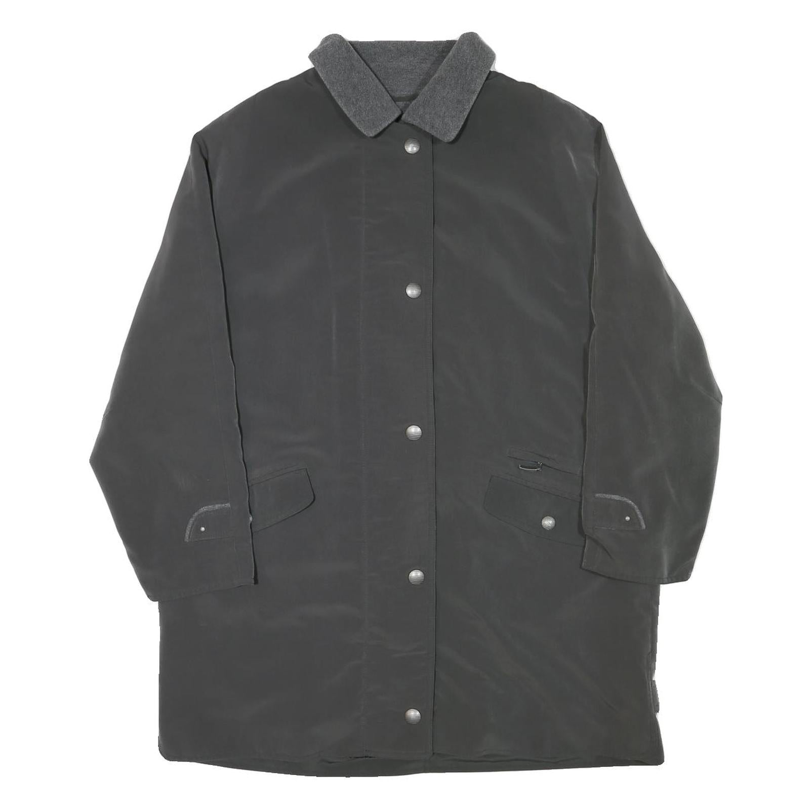 MARCONA Womens Black & Grey Classic Jacket XL Polyester Blend Button Closure