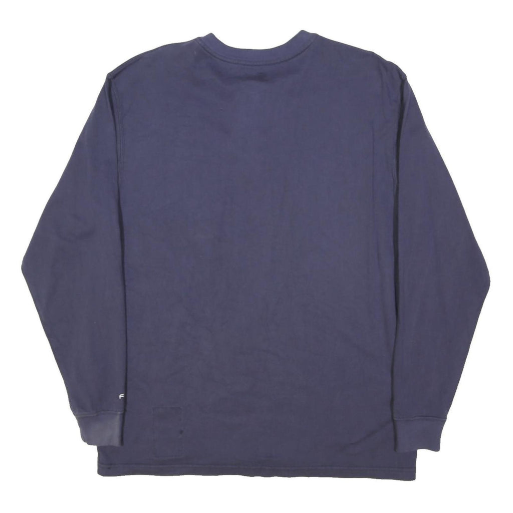 CARHARTT Mens Navy Blue Workwear Long Sleeve Henley L Cotton Blend