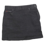 DKNY Womens Black Cotton Blend Mini Skirt S Casual Classic Design
