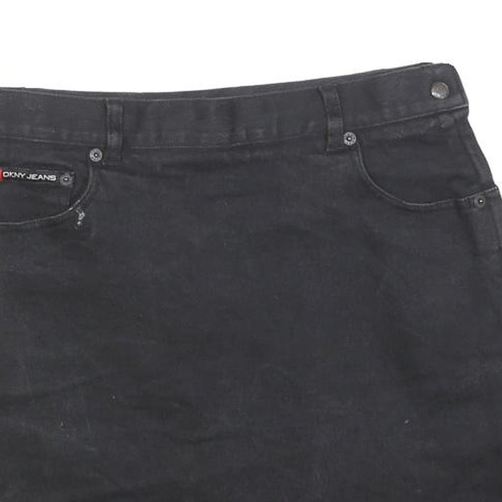 DKNY Womens Black Cotton Blend Mini Skirt S Casual Classic Design