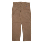 DICKIES Mens Trousers Brown Regular Straight W38 L32