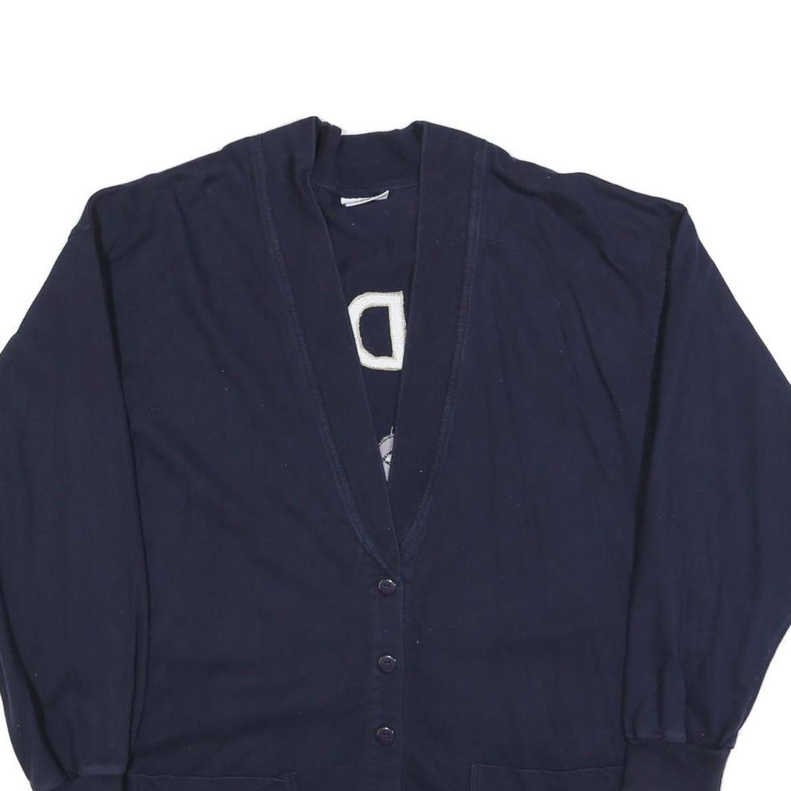 FRAPP Womens Navy Teddy Patterned Cotton Blend Jumper Cardigan XL Bear Design