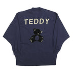 FRAPP Womens Navy Teddy Patterned Cotton Blend Jumper Cardigan XL Bear Design