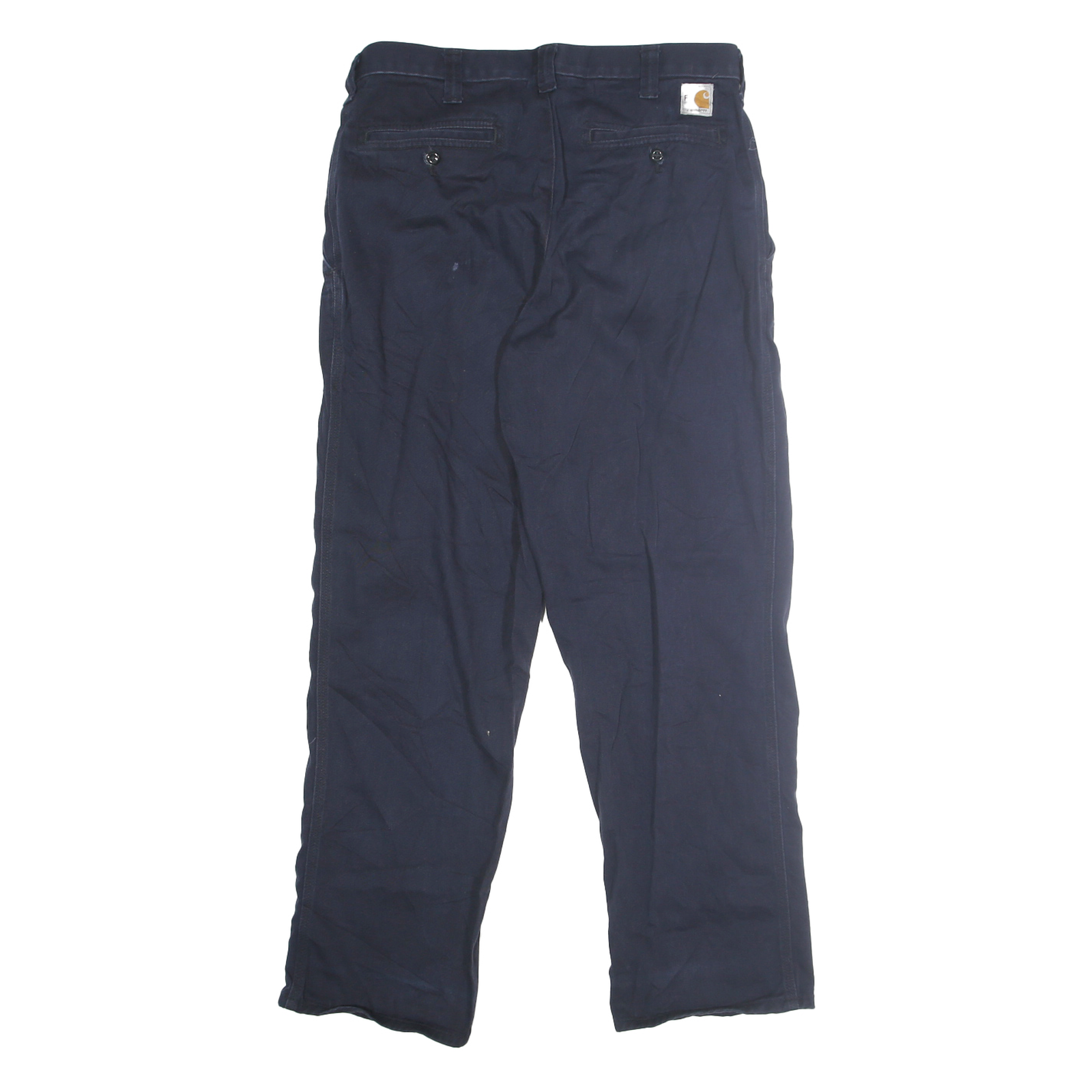 CARHARTT Mens Navy Blue Regular Fit Straight Leg Trousers W32 L30 Workwear