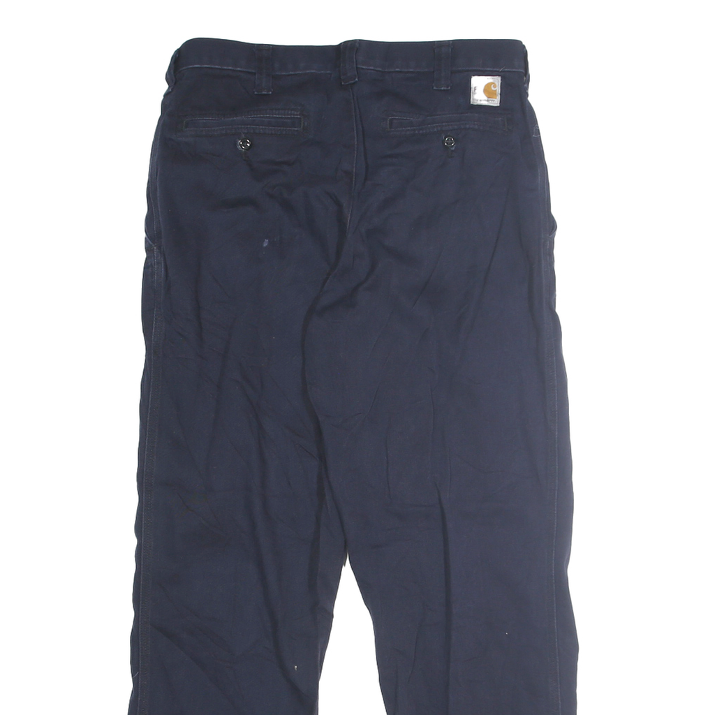 CARHARTT Mens Navy Blue Regular Fit Straight Leg Trousers W32 L30 Workwear