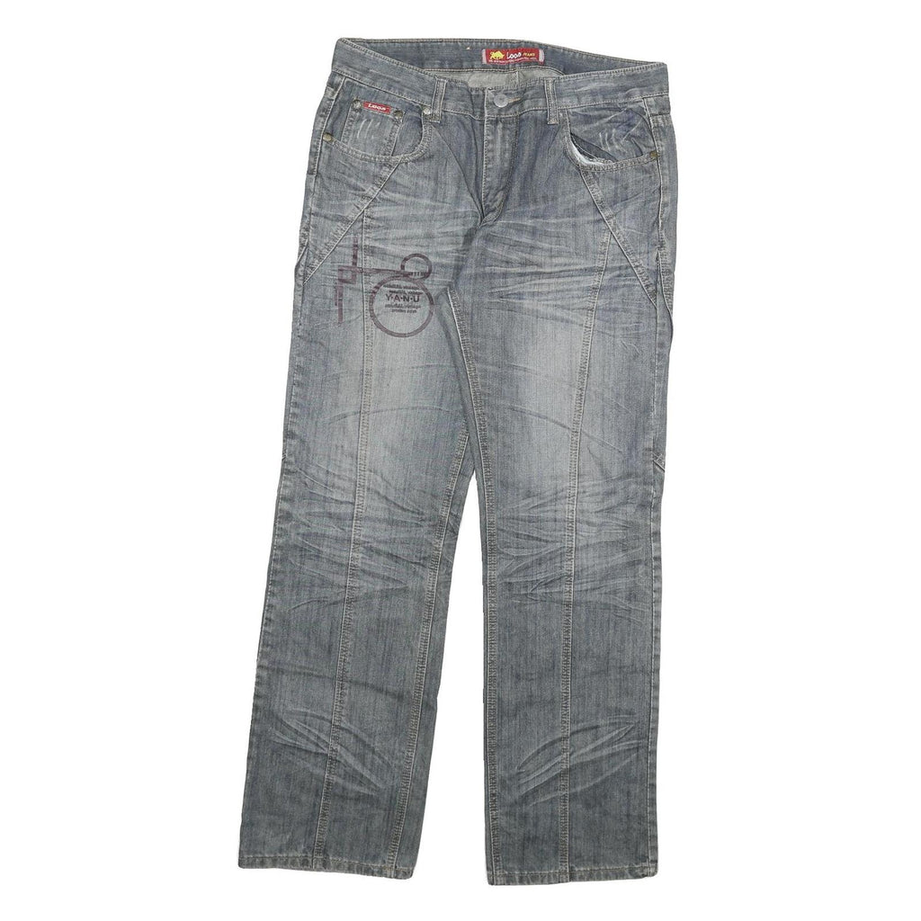 LOOS Mens Jeans Blue Regular Straight Denim Medium W34 L32 Casual Cotton Blend