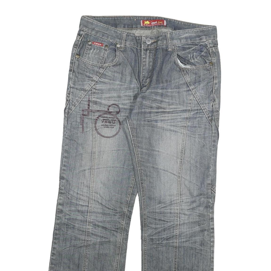 LOOS Mens Jeans Blue Regular Straight Denim Medium W34 L32 Casual Cotton Blend