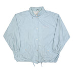 COSMOS Womens Blue Button Jacket L Polyester Blend Plain Casual Oversized