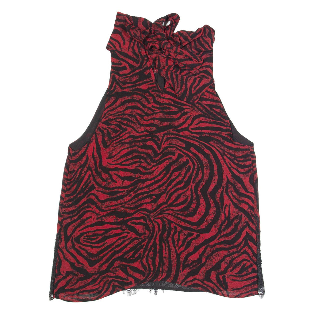 MINT VELVET Womens Printed Vest Red Sleeveless Viscose Animal Print UK 14