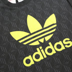 ADIDAS Boys Black Yellow Logo Crew Neck Sweatshirt 13-14Y Cotton Blend
