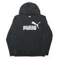 PUMA Mens Black Hoodie S Cotton Blend Classic Logo Pullover Casual